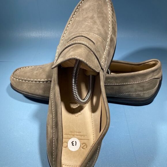 Ecco Mens Suede Brown Penny Loafer Driving Moccasin 46 EU, 12US - Picture 1 of 7